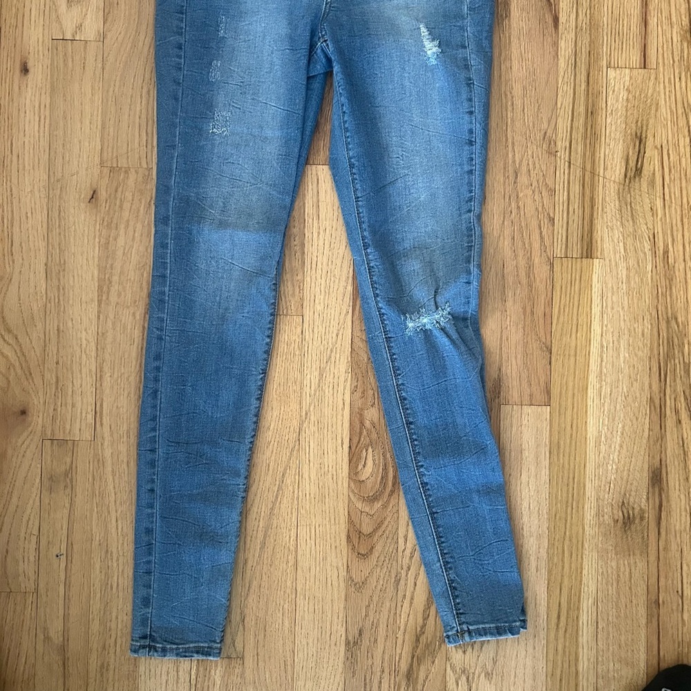 Mudd FLX Stretch High Rise Denim Blue Jeggings Sz 7 - Picture 3 of 7